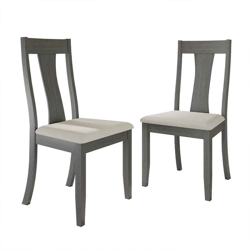 Vintage Style Wooden Dining Chairs (Set of 2) - N/A