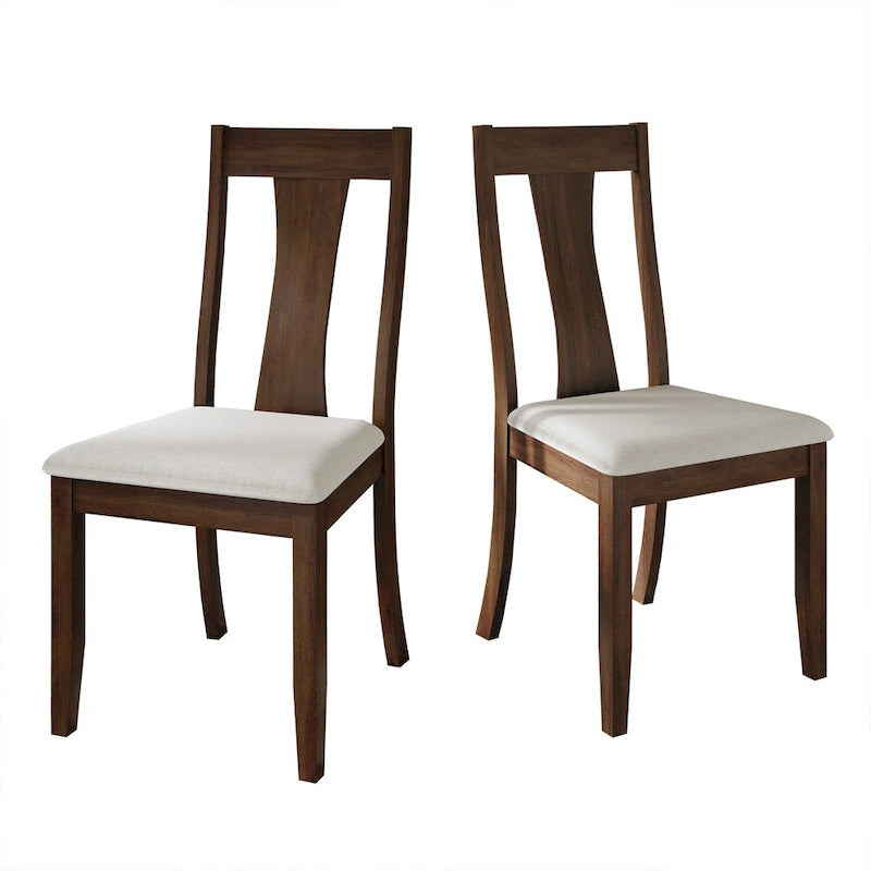 Vintage Style Wooden Dining Chairs (Set of 2) - N/A