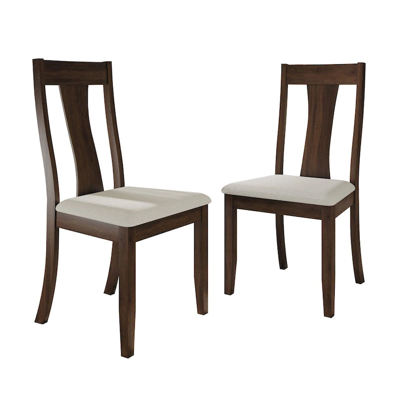 Vintage Style Wooden Dining Chairs (Set of 2) - N/A