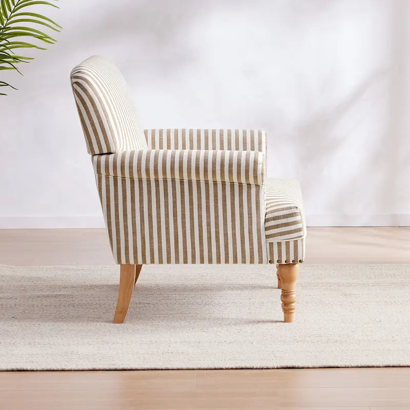 Rolled Armchair Accent Chair Set of 2 Blue/ Grey/ Brown