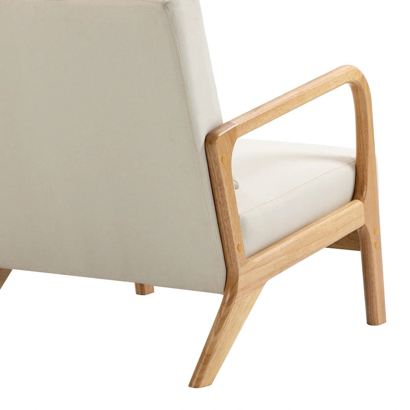 Mid Century Modern Upholstered Accent Chair with Pillow