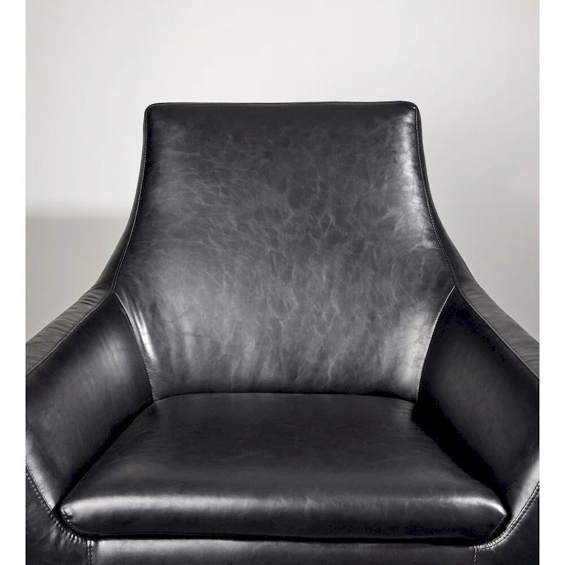 Distressed Black or Camel Leather Chair