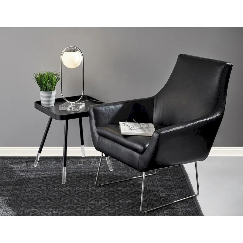 Distressed Black or Camel Leather Chair