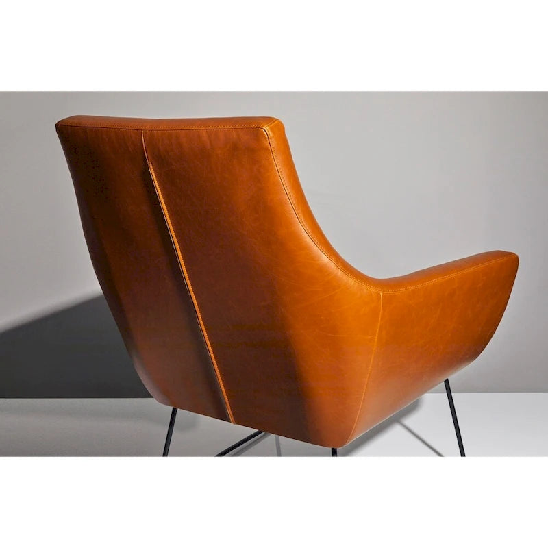 Distressed Black or Camel Leather Chair