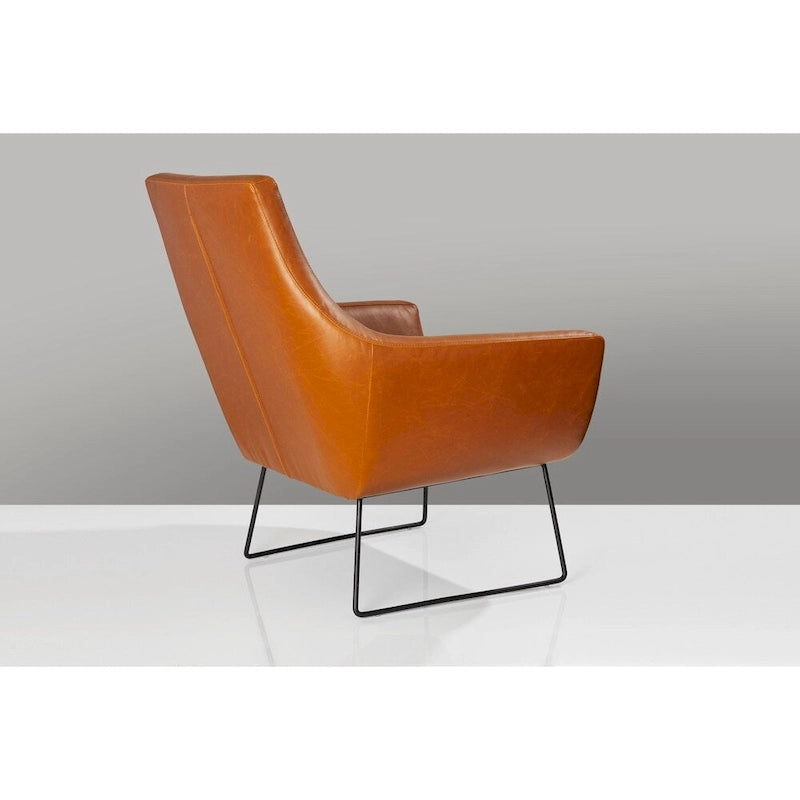 Distressed Black or Camel Leather Chair