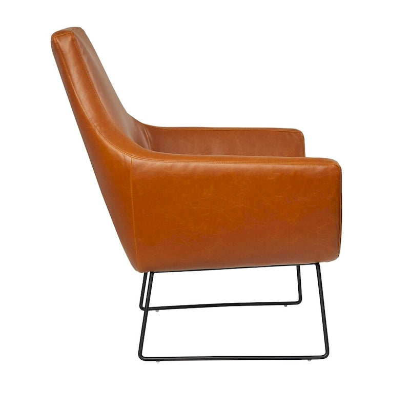Distressed Black or Camel Leather Chair