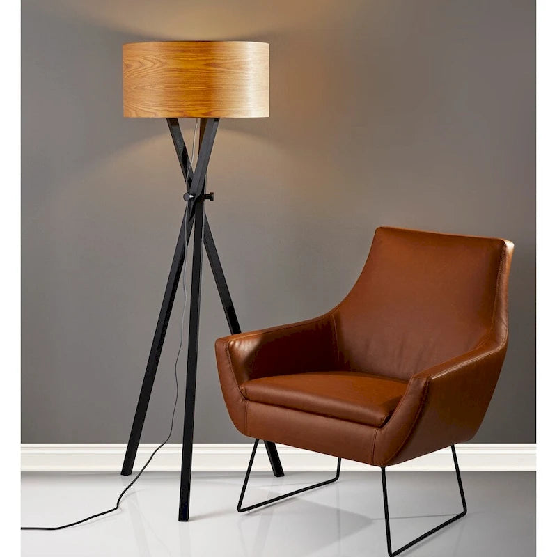 Distressed Black or Camel Leather Chair