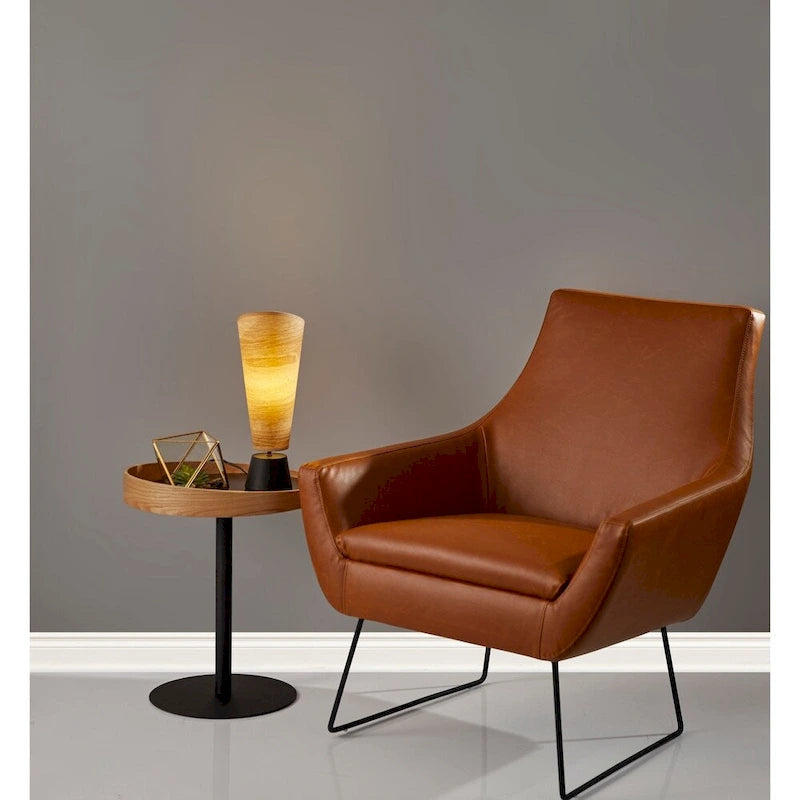 Distressed Black or Camel Leather Chair