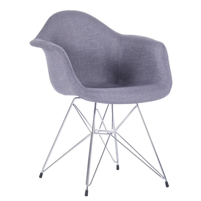 Upholstered Dining Armchairs w/ Metal Legs (Set of 2) - N/A