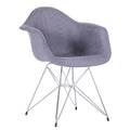 Upholstered Dining Armchairs w/ Metal Legs (Set of 2) - N/A