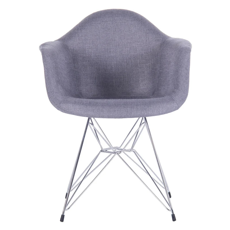 Upholstered Dining Armchairs w/ Metal Legs (Set of 2) - N/A