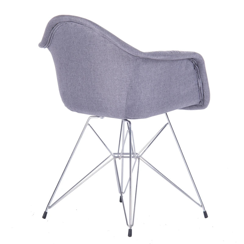 Upholstered Dining Armchairs w/ Metal Legs (Set of 2) - N/A