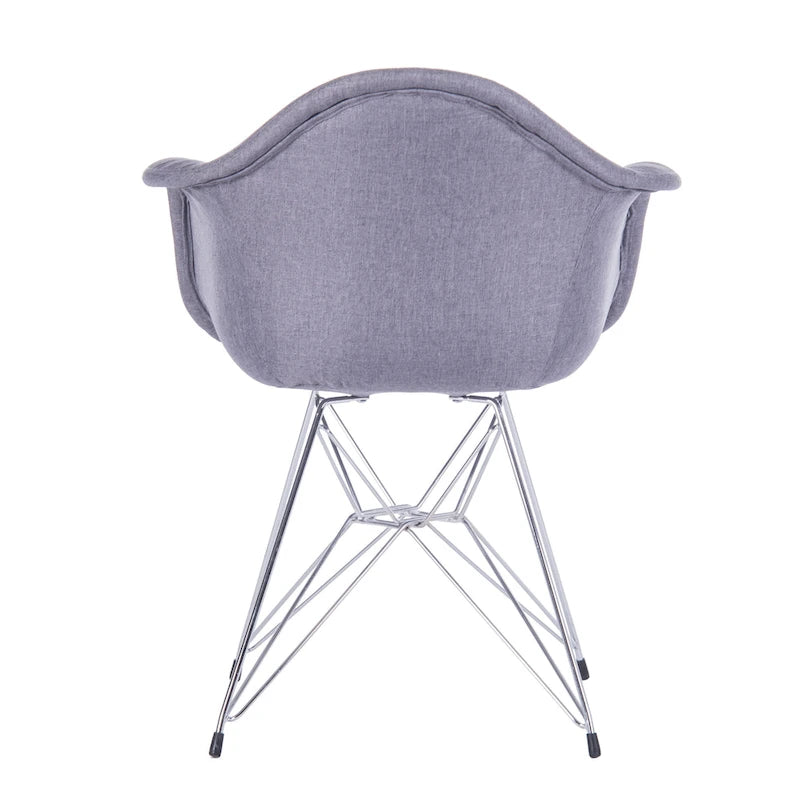 Upholstered Dining Armchairs w/ Metal Legs (Set of 2) - N/A