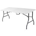 Deluxe 6 ft. Fold-in-Half Indoor & Outdoor Blow Molded Folding Table