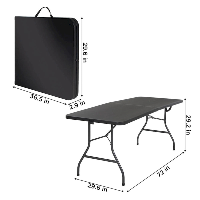 Deluxe 6 ft. Fold-in-Half Indoor & Outdoor Blow Molded Folding Table