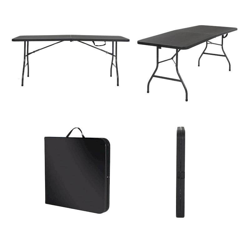 Deluxe 6 ft. Fold-in-Half Indoor & Outdoor Blow Molded Folding Table
