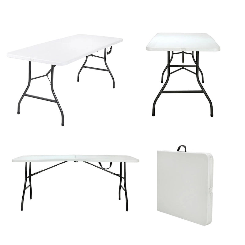 Deluxe 6 ft. Fold-in-Half Indoor & Outdoor Blow Molded Folding Table