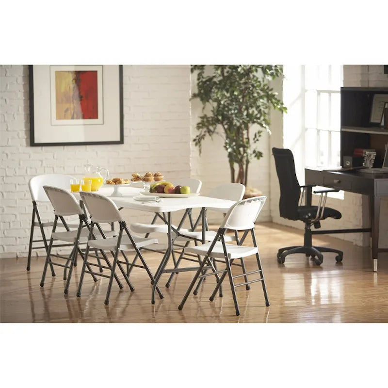 Deluxe 6 ft. Fold-in-Half Indoor & Outdoor Blow Molded Folding Table