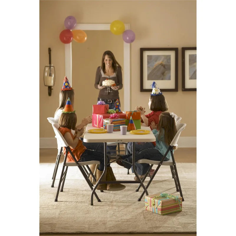 Deluxe 6 ft. Fold-in-Half Indoor & Outdoor Blow Molded Folding Table