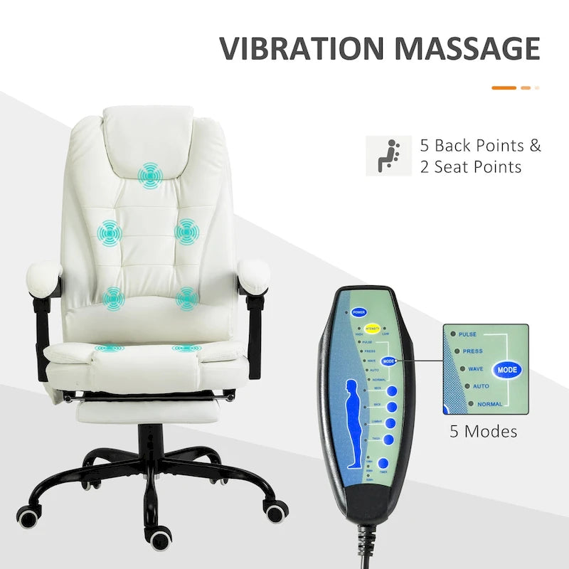 7-Point Massage Office Chair High Back Executive Recliner