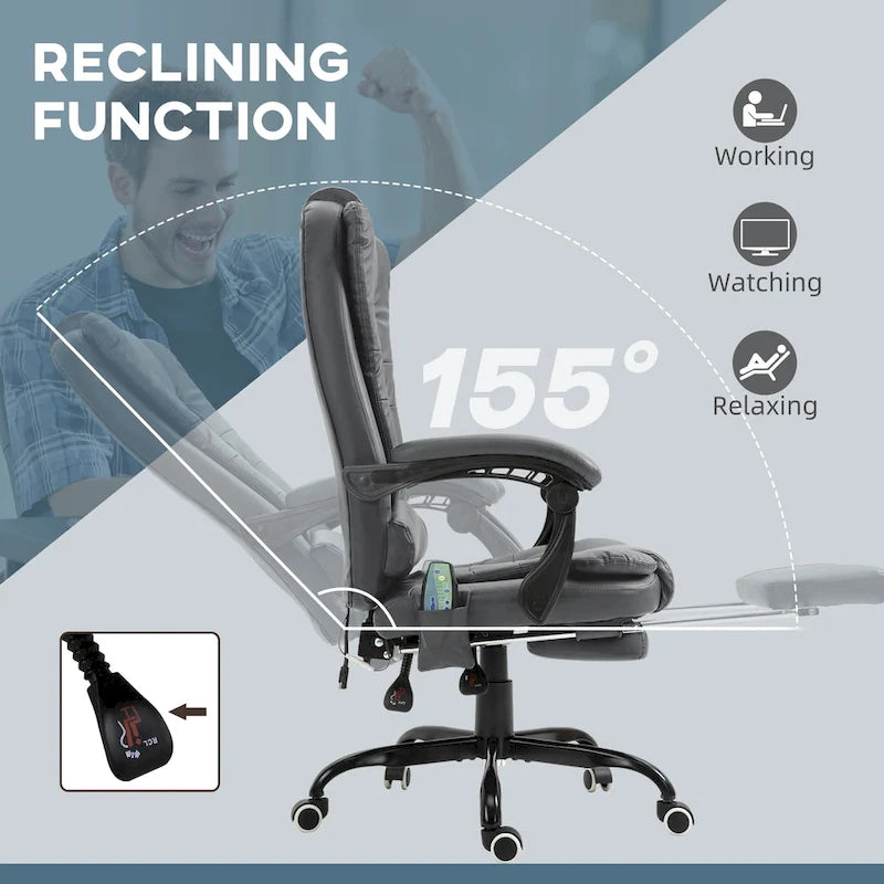 7-Point Massage Office Chair High Back Executive Recliner