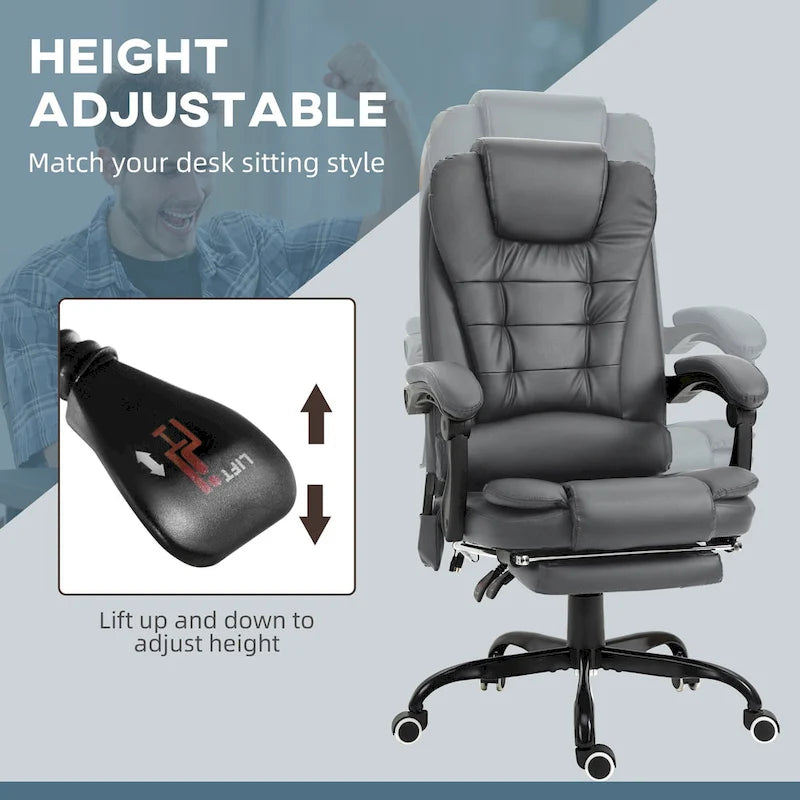 7-Point Massage Office Chair High Back Executive Recliner