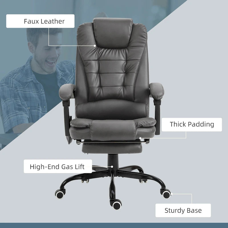 7-Point Massage Office Chair High Back Executive Recliner