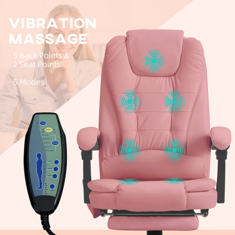 7-Point Massage Office Chair High Back Executive Recliner