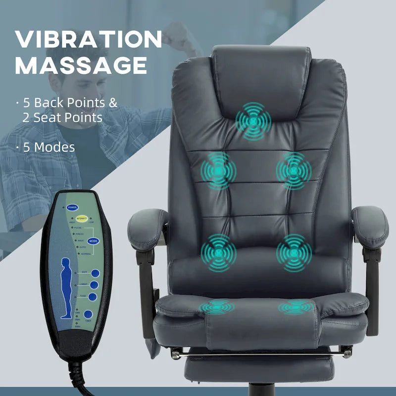 7-Point Massage Office Chair High Back Executive Recliner