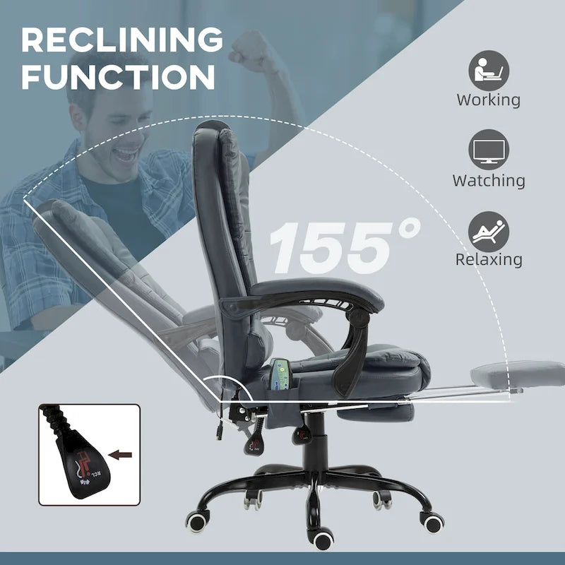 7-Point Massage Office Chair High Back Executive Recliner