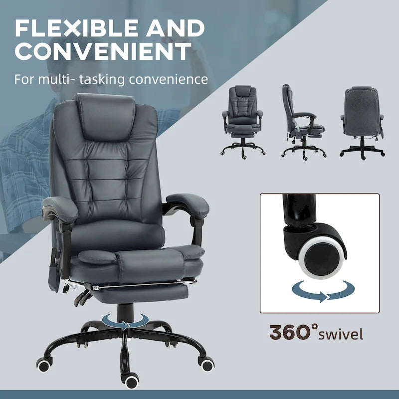 7-Point Massage Office Chair High Back Executive Recliner