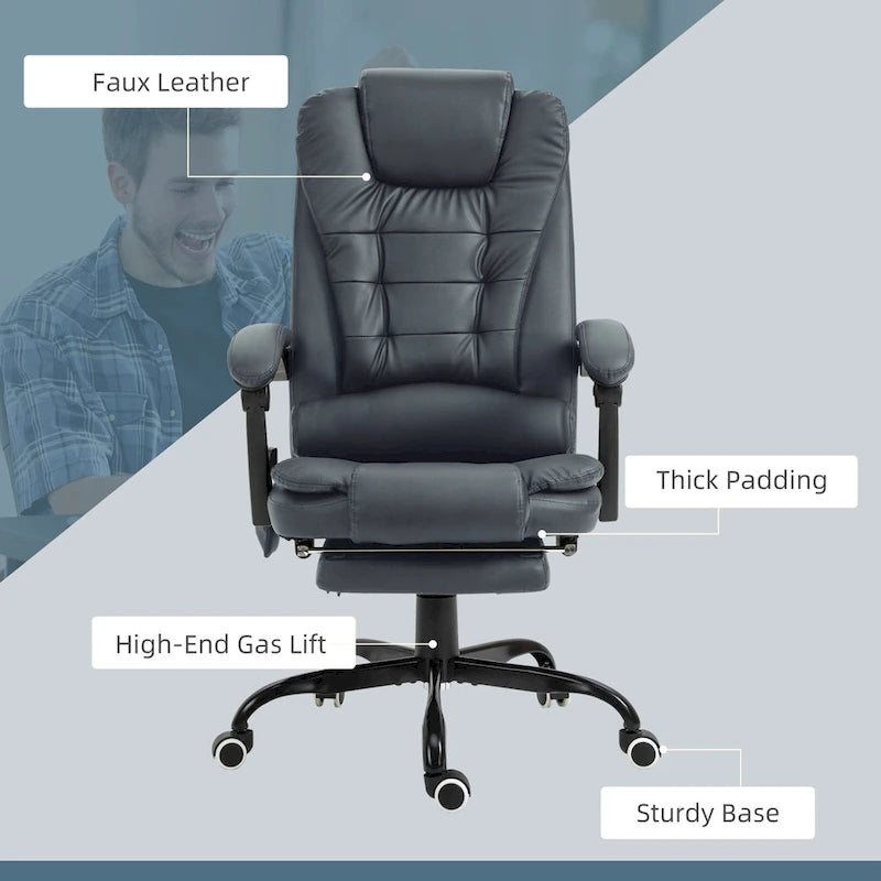 7-Point Massage Office Chair High Back Executive Recliner