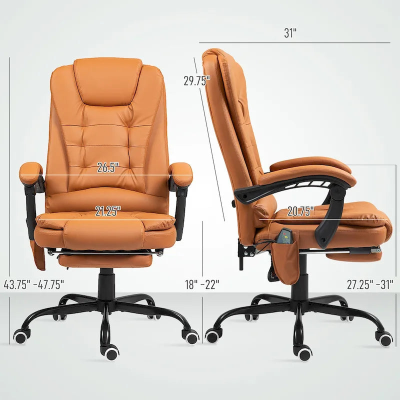 7-Point Massage Office Chair High Back Executive Recliner