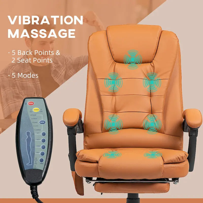 7-Point Massage Office Chair High Back Executive Recliner