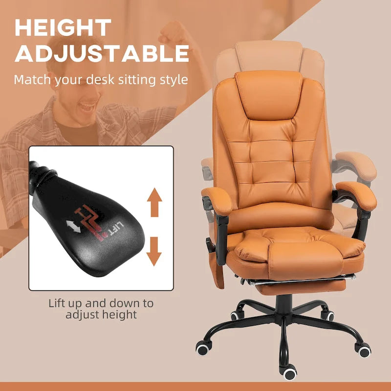 7-Point Massage Office Chair High Back Executive Recliner