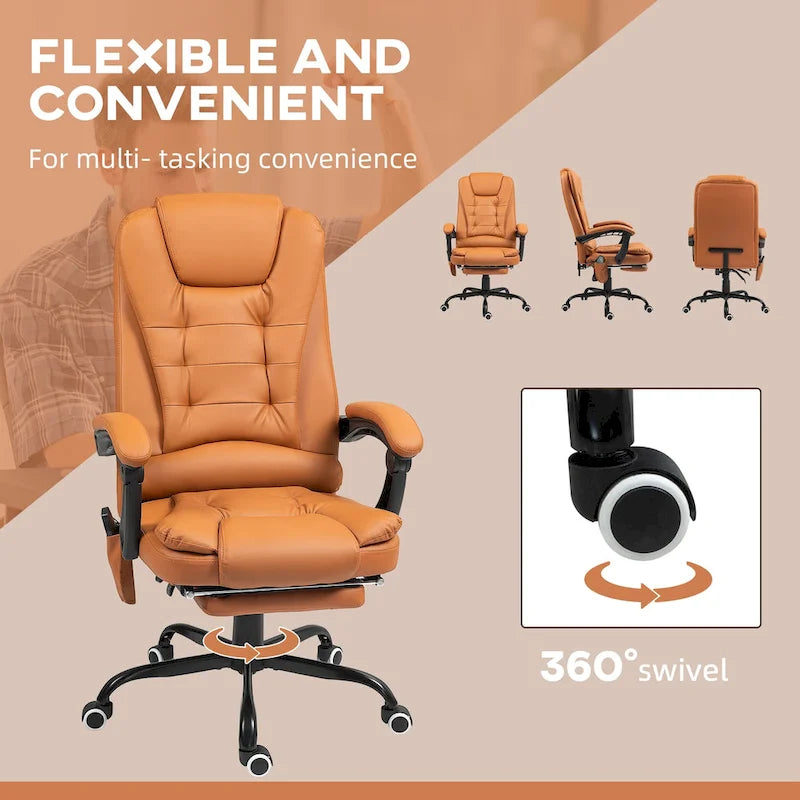 7-Point Massage Office Chair High Back Executive Recliner