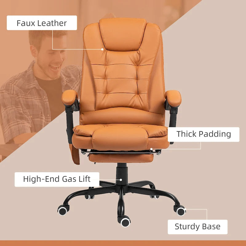 7-Point Massage Office Chair High Back Executive Recliner
