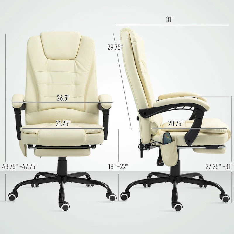 7-Point Massage Office Chair High Back Executive Recliner