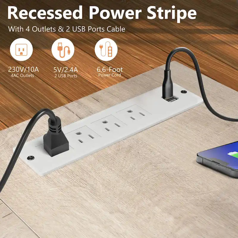L Shaped Computer Desk with Charging Station Reversible Corner PC Desk with Drawer
