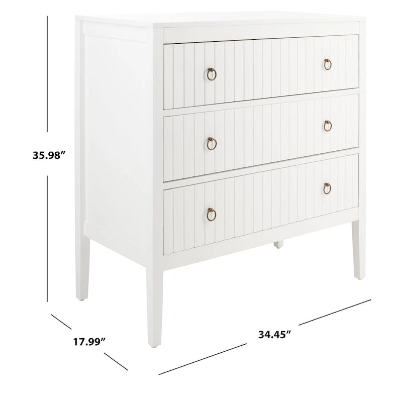 White 3-Drawer Chest