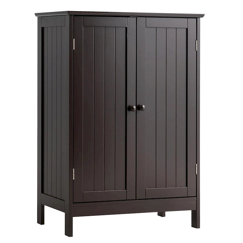 Bathroom Storage Cabinet with Double Doors Wooden Floor Shoe Cabinet