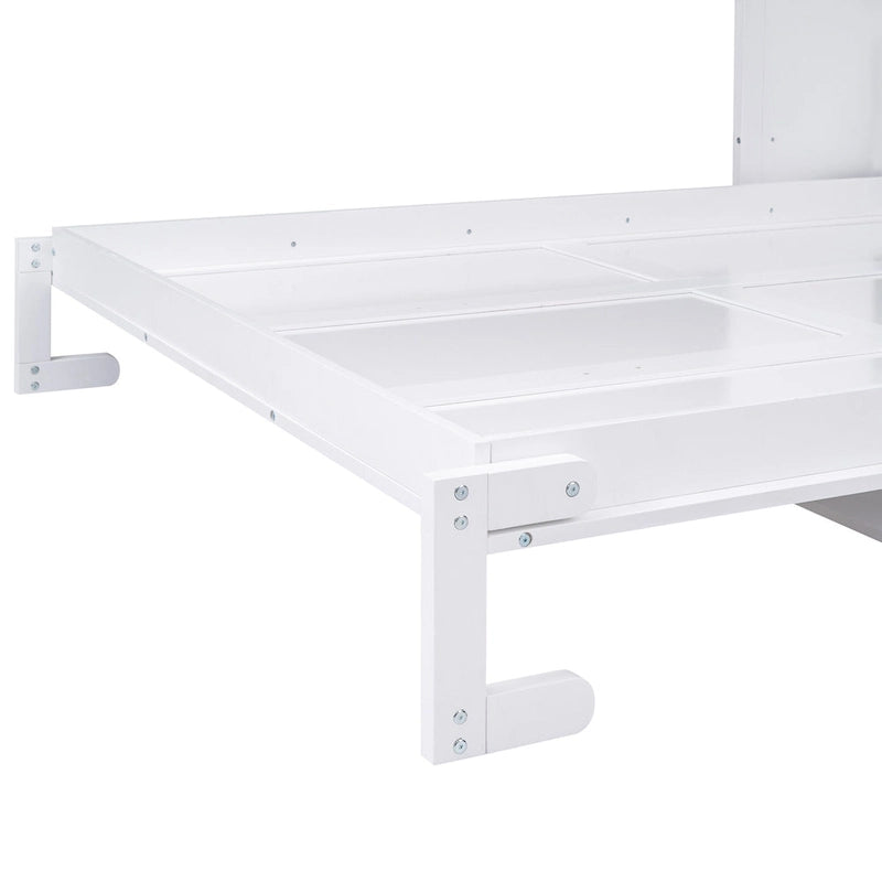 Queen Size Murphy Bed with a Shelf, Gray