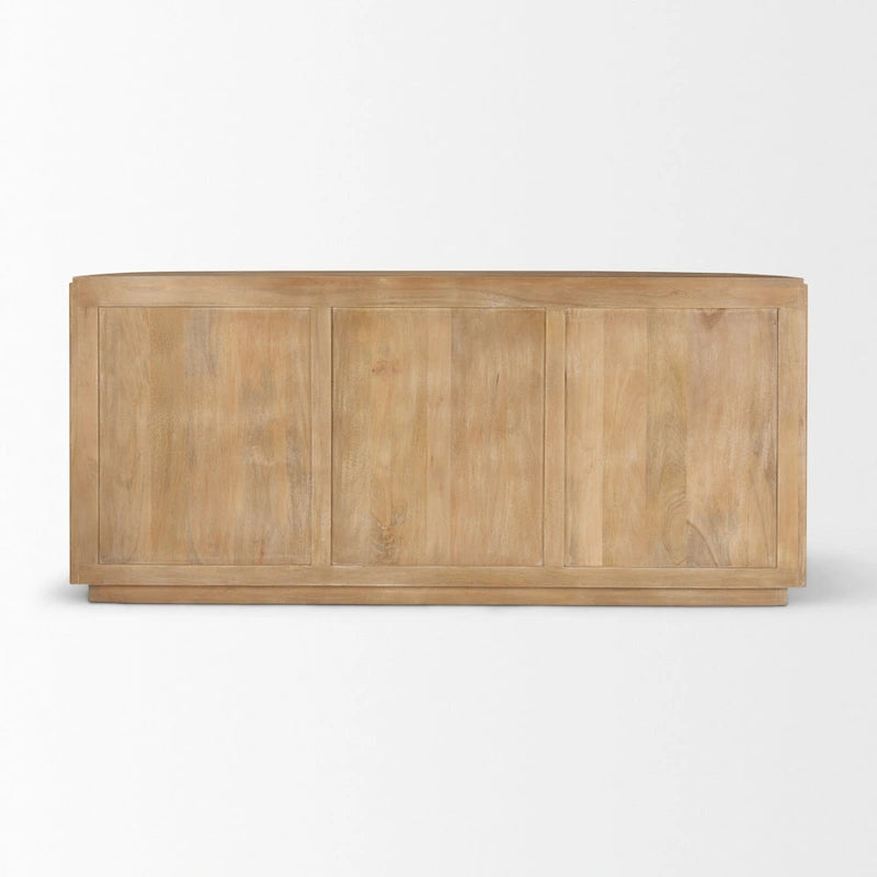Dark Brown Solid Wood Fluted Sideboard - 72.0L x 18.5W x 32.0H