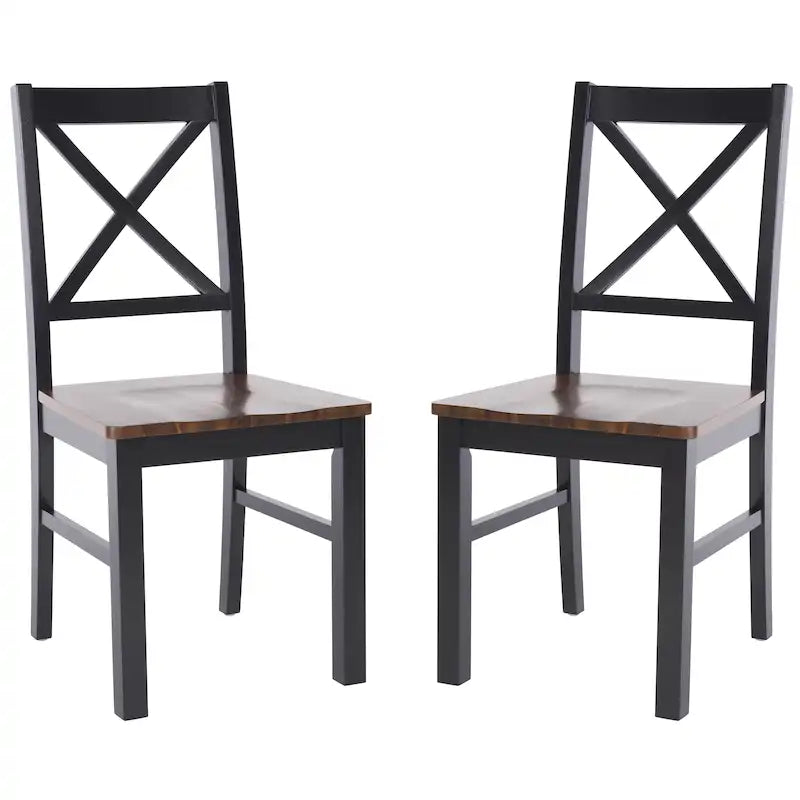 White/Natural Dining Chair - 17.5 W x 19.5 L x 37 H - 18W x 20D x 37H