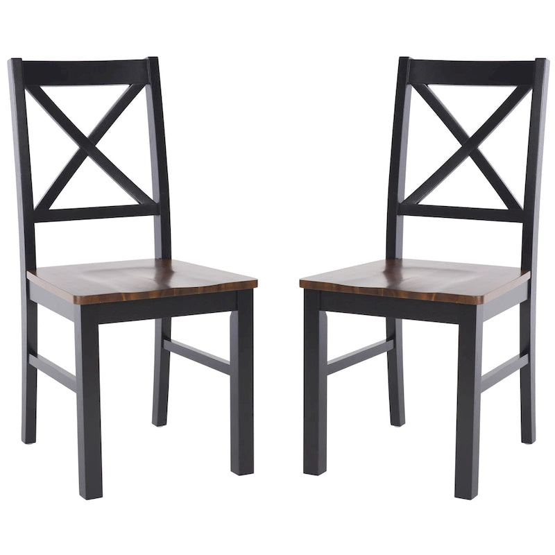 White/Natural Dining Chair - 17.5 W x 19.5 L x 37 H - 18W x 20D x 37H