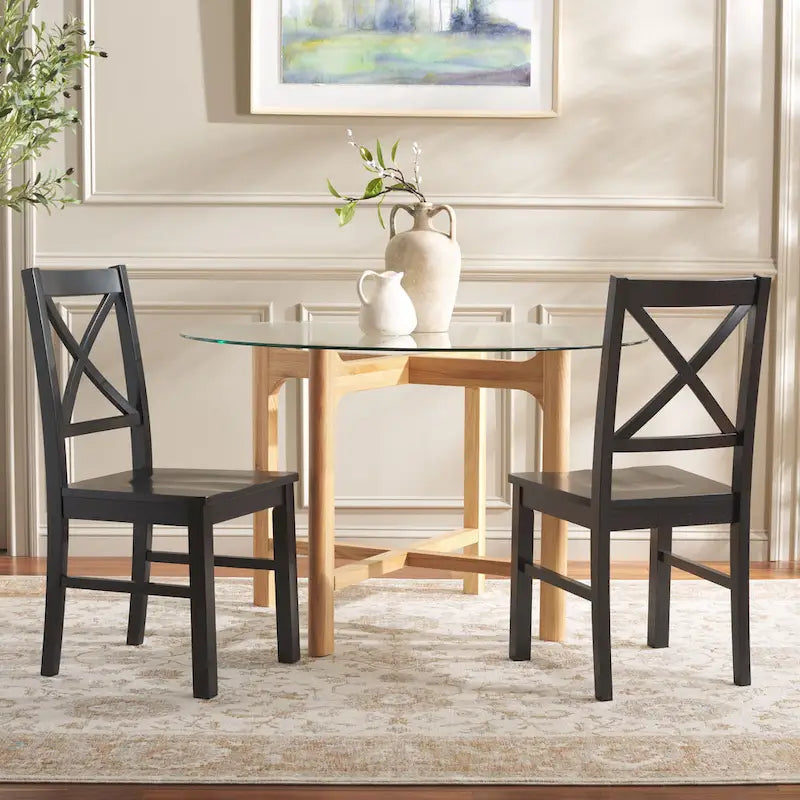 White/Natural Dining Chair - 17.5 W x 19.5 L x 37 H - 18W x 20D x 37H