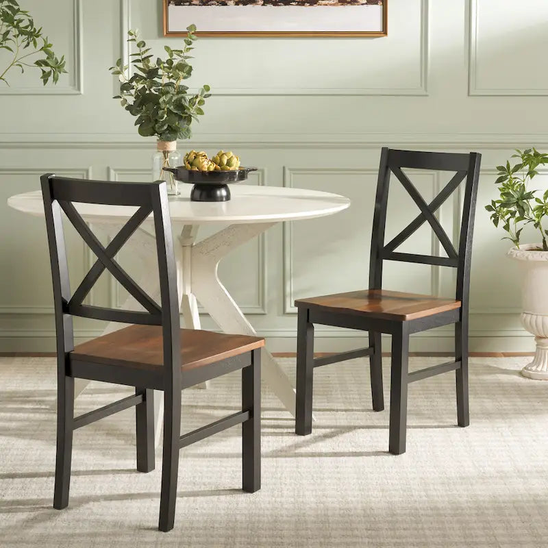 White/Natural Dining Chair - 17.5 W x 19.5 L x 37 H - 18W x 20D x 37H