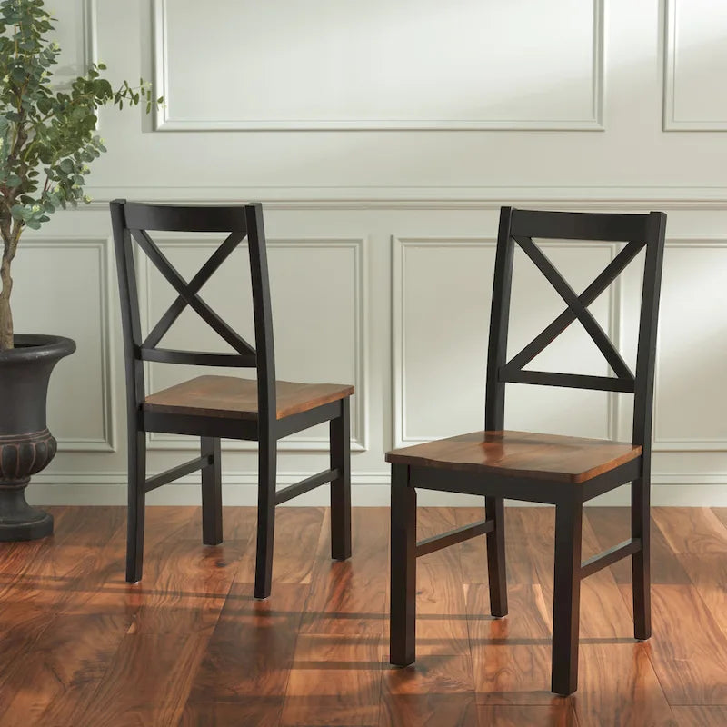 White/Natural Dining Chair - 17.5 W x 19.5 L x 37 H - 18W x 20D x 37H