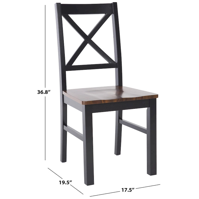 White/Natural Dining Chair - 17.5 W x 19.5 L x 37 H - 18W x 20D x 37H