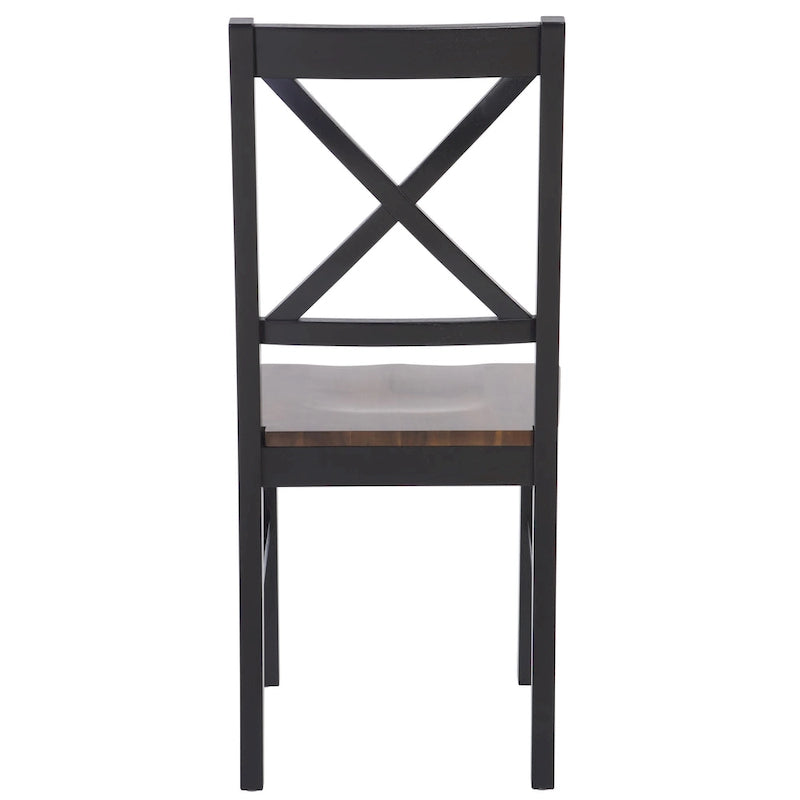 White/Natural Dining Chair - 17.5 W x 19.5 L x 37 H - 18W x 20D x 37H